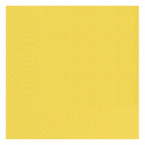 Paquet de 100 serviette en ouate 2 plis, couleur jaune citron