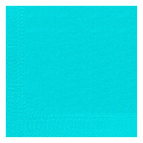 Paquet de 100 serviette en ouate 2 plis, couleur bleu turquoise