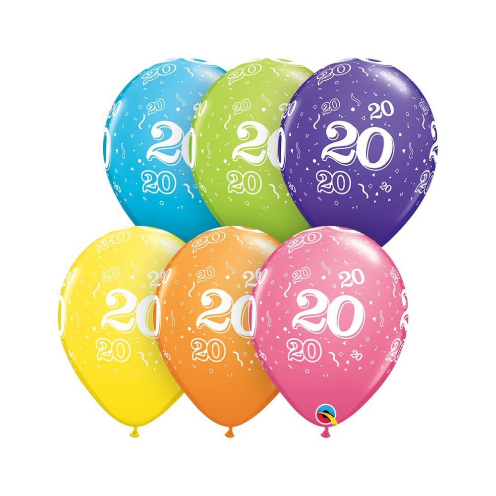 Ballon Numéro Anniversaire 20 Ans 20 - Paquet de Fête Ballons