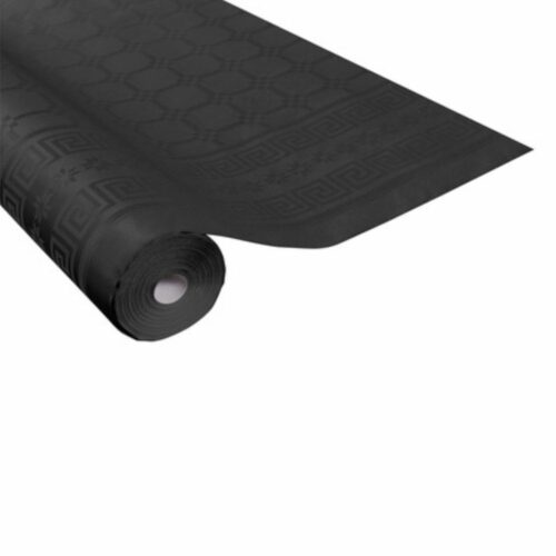 Nappe en papier damassé en 25m couleur noir