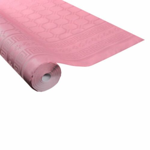 Nappe en papier damassé en 25m couleur rose poudré