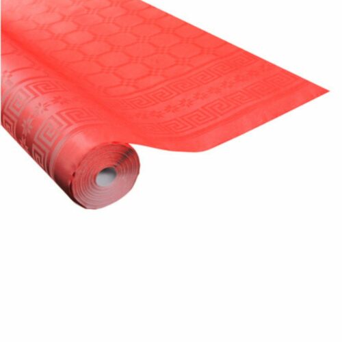 Nappe en papier damassé en 25m couleur rouge