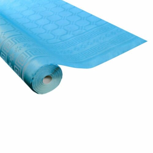 Nappe en papier damassé en 25m couleur bleu turquoise