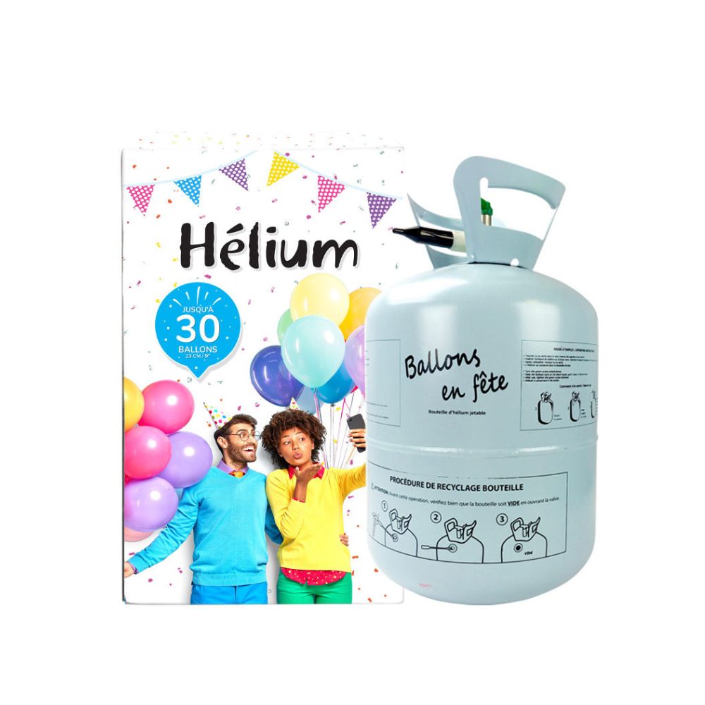 Petite Bouteille d'Hélium Jetable - Pack de 4 - Gonfle 120 Ballons