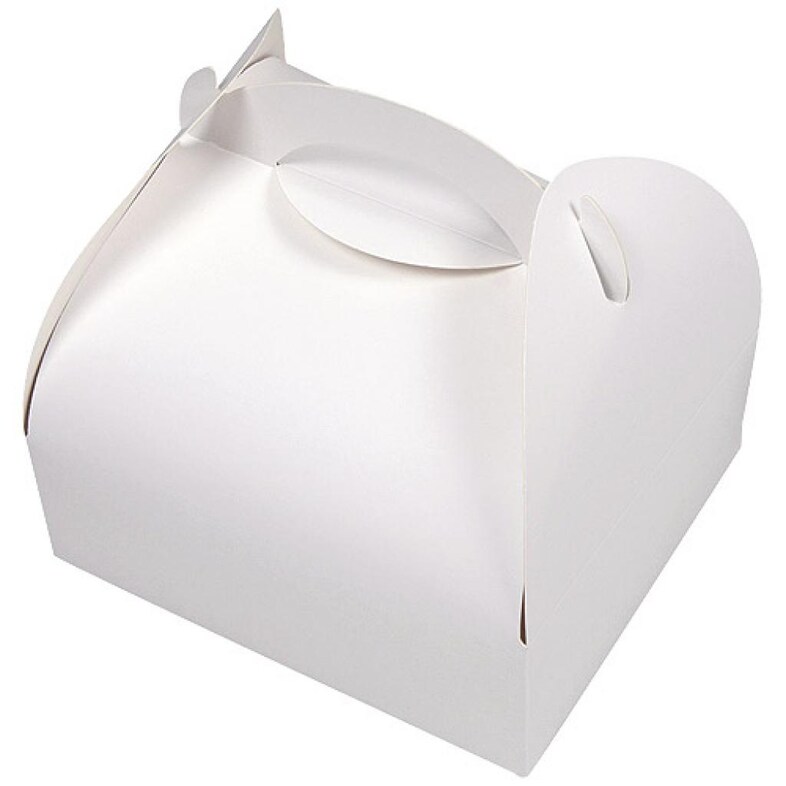 12076 DEFFES Caissette Pâtissière carton Blanc + Poignée 18X16