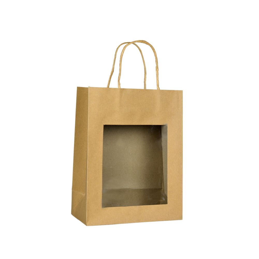 Sac Cabas en Kraft avec Fenetre 220 x 110 x 280 mm