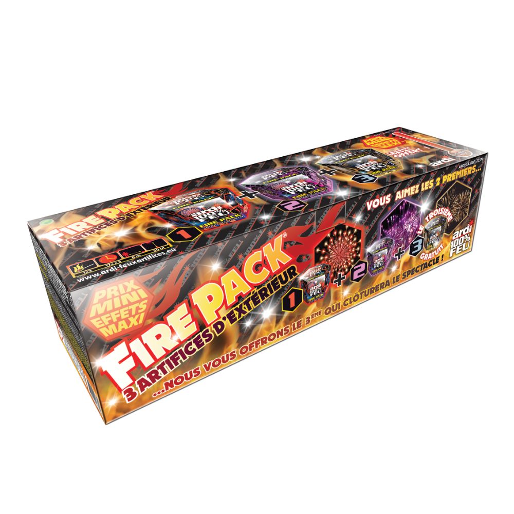 Feu d'Artifice Fire Pack - 3 feux Compact dans une boite