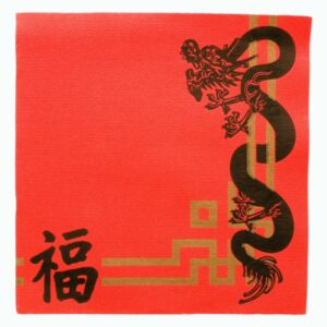 serviette décoré rouge chine