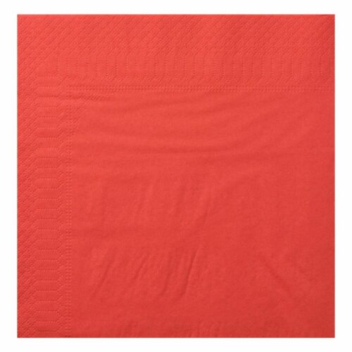 Paquet de 100 serviette en ouate 2 plis, couleur rouge