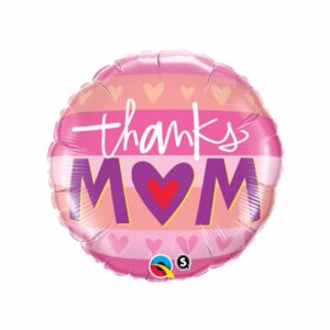 Ballon Rond Thanks Mom rose