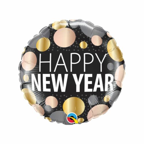 Happy New Year - Ballon rond bulle colorée