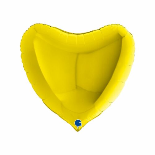 Ballon cœur jaune matte