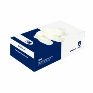 boite de gant blanc en latex micro-poudré