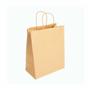 Sac en kraft avec poignée torsadée.